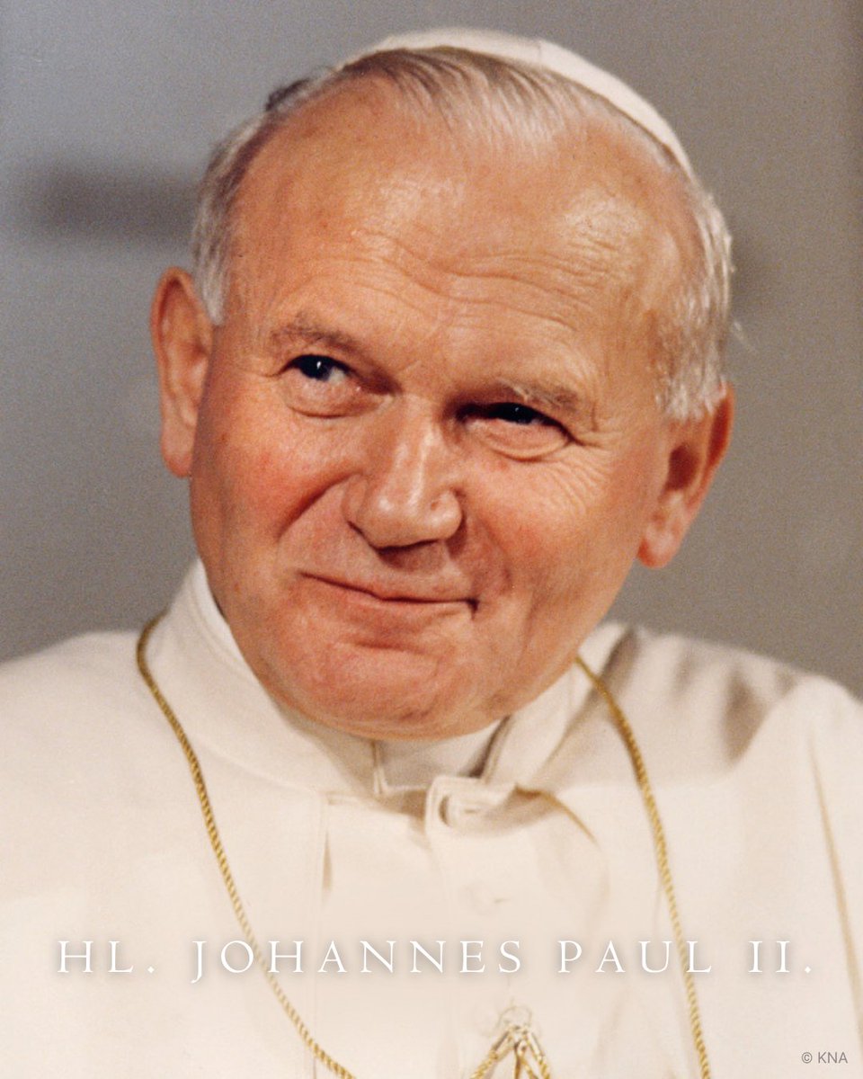 🌿 Heute gedenkt die Kirche des heiligen Papstes Johannes Paul II. (1920–2005).

Der polnische Papst stand fast 27 Jahre an der Spitze der Kirche – geprägt von tiefem Glauben, menschlicher Nähe und einem klaren Zeugnis für die Würde jedes Menschen. Er rief die Welt immer wieder