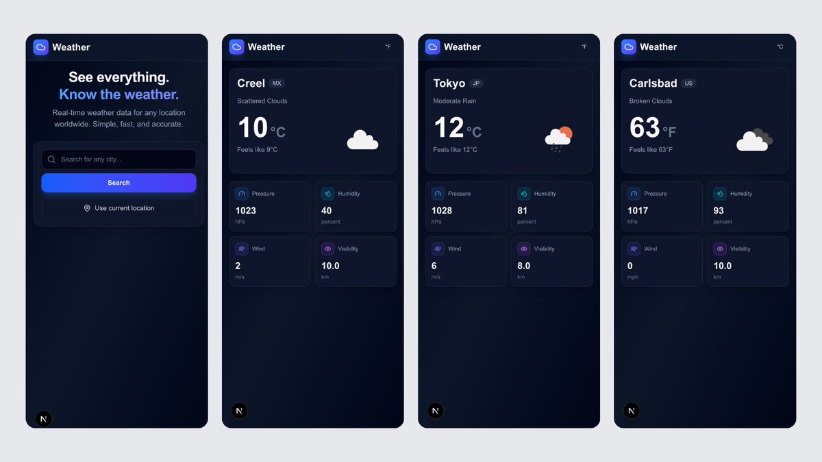 edgarr_com's tweet image. Aqui el mobile view:
Link a documentación y repo: github.com/edgarrcode/wea…
#designandcode #uidesign #uidev
✌️