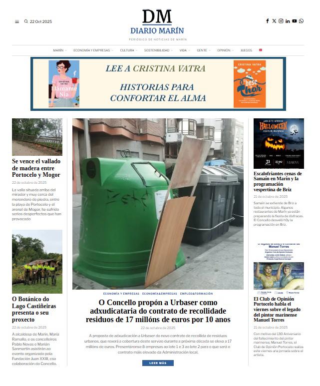 Miércoles en Marín. Desde <a href="/marin_diario/">DiarioMarín</a> te contamos lo más importante 
 Apoya nuestro compromiso con la información local🩵