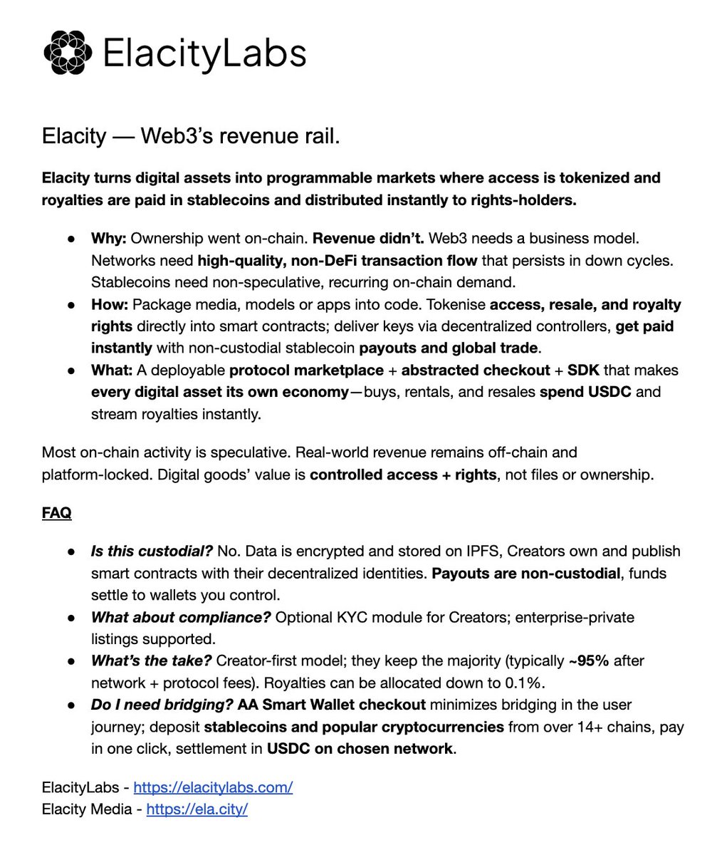 <a href="/macgregor_cs/">Chris MacGregor 🌱🌳</a> <a href="/ElastosInfo/">Elastos</a> Thanks Chris, really appreciate your support and you are a huge inspiration for me. For us, its near time to start waking up, we will first provide audio and video monetisation markets for anychain, settled in USDC for creators.

With such universal accessibility, focus turns to