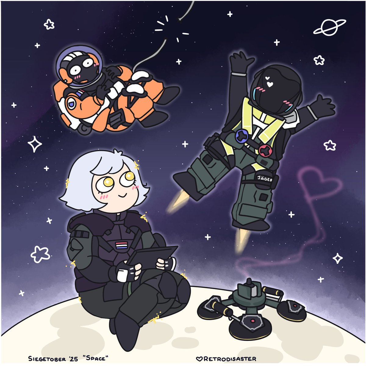 retrodisasterR6's tweet image. Wow space is so fun!!! 🪐👨🚀 #siegetober entry for day 30 "Space" ✨⭐️💫 #wer6community #r6community #RainbowSixSiege