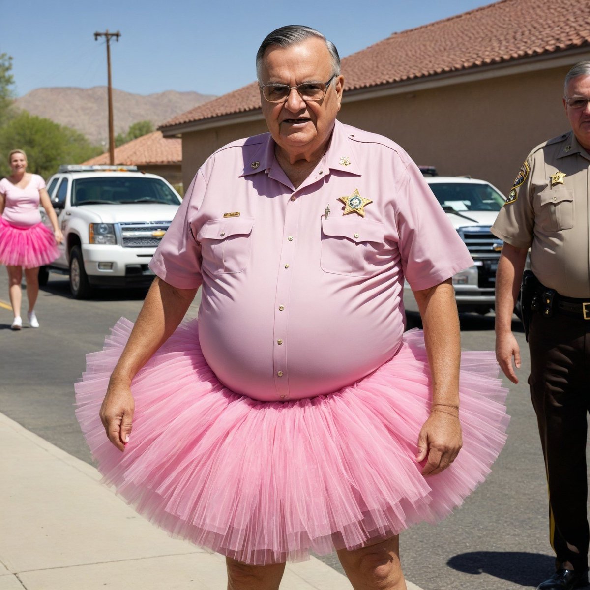 Sheriff Joe Arpaio wanted me to ask you all if you can guess what his costume is.  HINT: Doesn't our little ballerina look pretty?