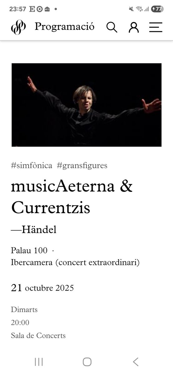msendra2's tweet image. Gran concert ahir al Palau. Currentzis, musicAeterna, solistes... i Händel!! Un gran espectacle! I què us puc dir del director? Doncs emotiu, brivant, energètic...dirigeix amb gran solvència. És magnètic! Una gran nit vaja!