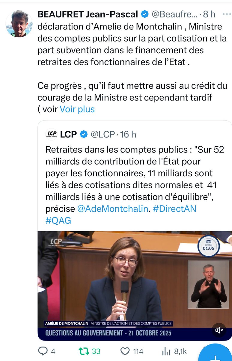 Voilà ce que Lemaire aurait dû expliquer depuis longtemps parce que cette « contribution «  ne date pas d’hier . La moitié de notre dette publique s’explique par le déficit cumulé des retraites . Tout fait système.