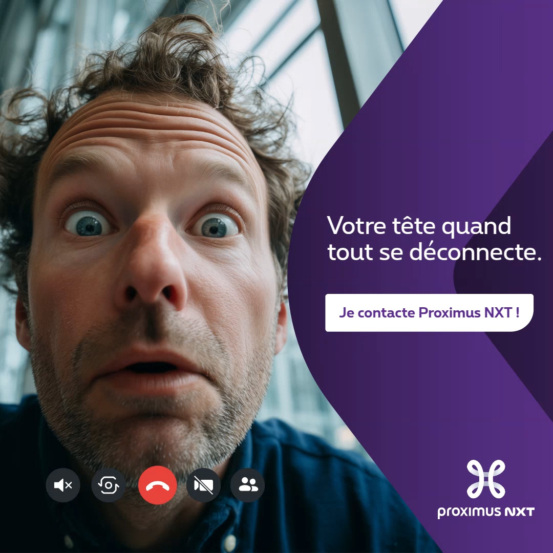 Quand tout fonctionne en silos, c'est votre efficacité qui freeze 😵‍💫. 
Avec Proximus NXT, fixe, mobile, internet et cloud fonctionnent ensemble.
Une seule infrastructure. Un seul partenaire. Zéro friction. 
🔗 lnkd.in/eArhzz2Z

#Télécoms #Connectivité #ProximusNXT