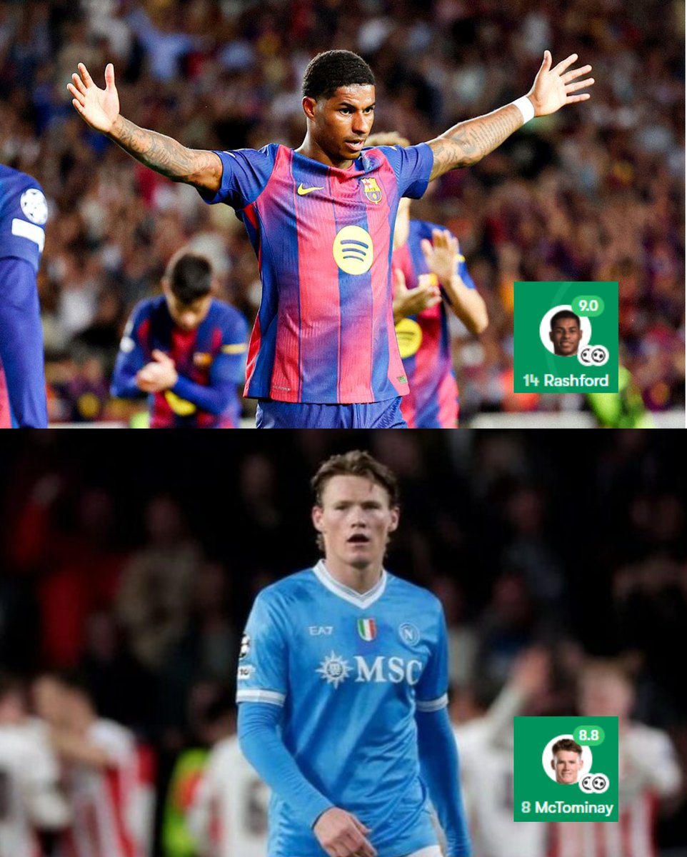 iSportsAPI's tweet image. Both Marcus Rashford and Scott McTominay scored a brace in the Champions League last night. 
Things get better at a new club😆
Rashford: 4 Goals in 3 UCL Games
McTominay: 2 Goals in 3 UCL Games
#championsleaugue #FCBarcelona #Napoli