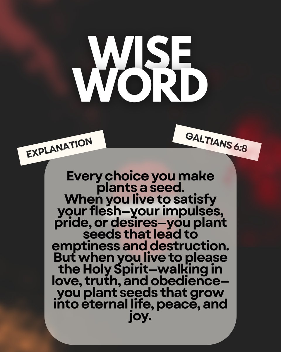 YoungAtHRM's tweet photo. Our life's outcomes reflect our choices; we have the power to shape our future. Let's take charge and build the future we want!
#WednesdayMotivation #IncorruptibleYouth #WordOfTheDay #inspiration #HolySpirit #Jesus #God #Incorruptible # #knowyourbible #bible https://t.co/UkA4JkJ3C2