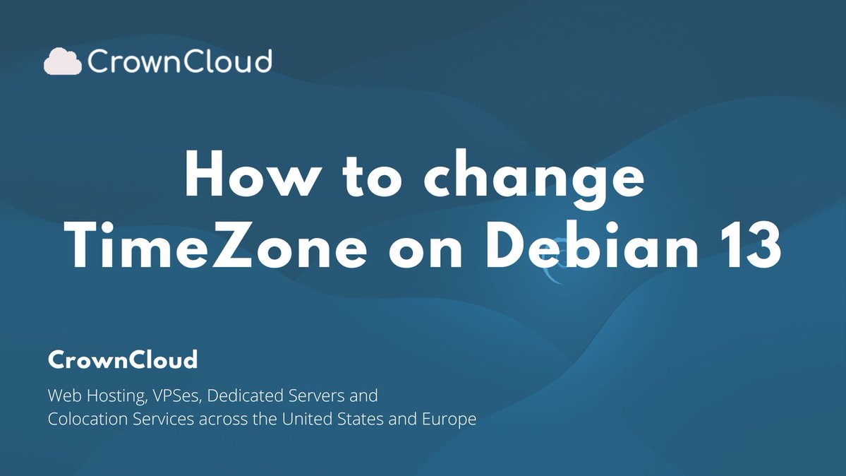 crownclouds's tweet image. Set the correct timezone on your Debian 13 system easily using the timedatectl command! Perfect for servers and desktops to ensure accurate logs and system time.
wiki.crowncloud.net/?How_To_Change…
#Debian13 #LinuxTips #SysAdmin #TimeZone #TechGuide