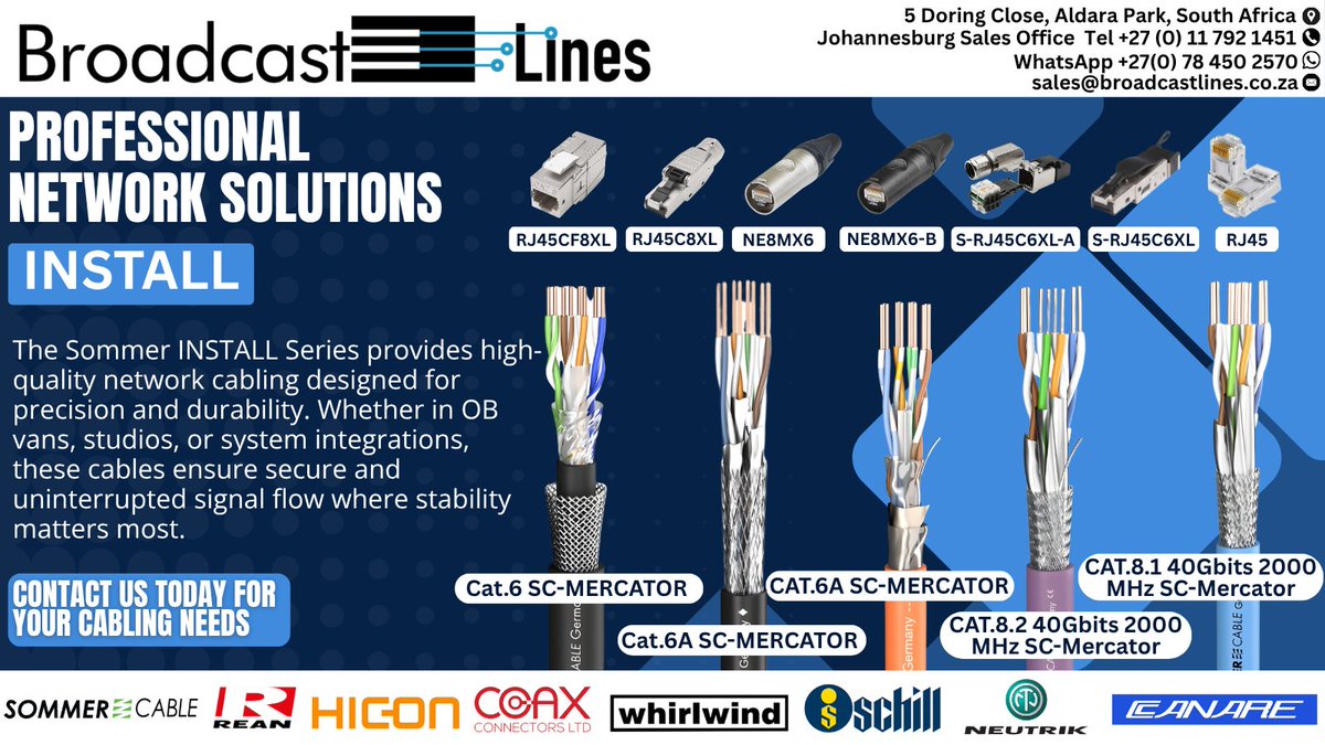 broadcast_lines's tweet image. Get the connections you can rely on.
Contact Broadcast Lines today to request your quote or check availability.#AVSetup #ProAV #ProAVSolutions #networkcables #cablesolutions