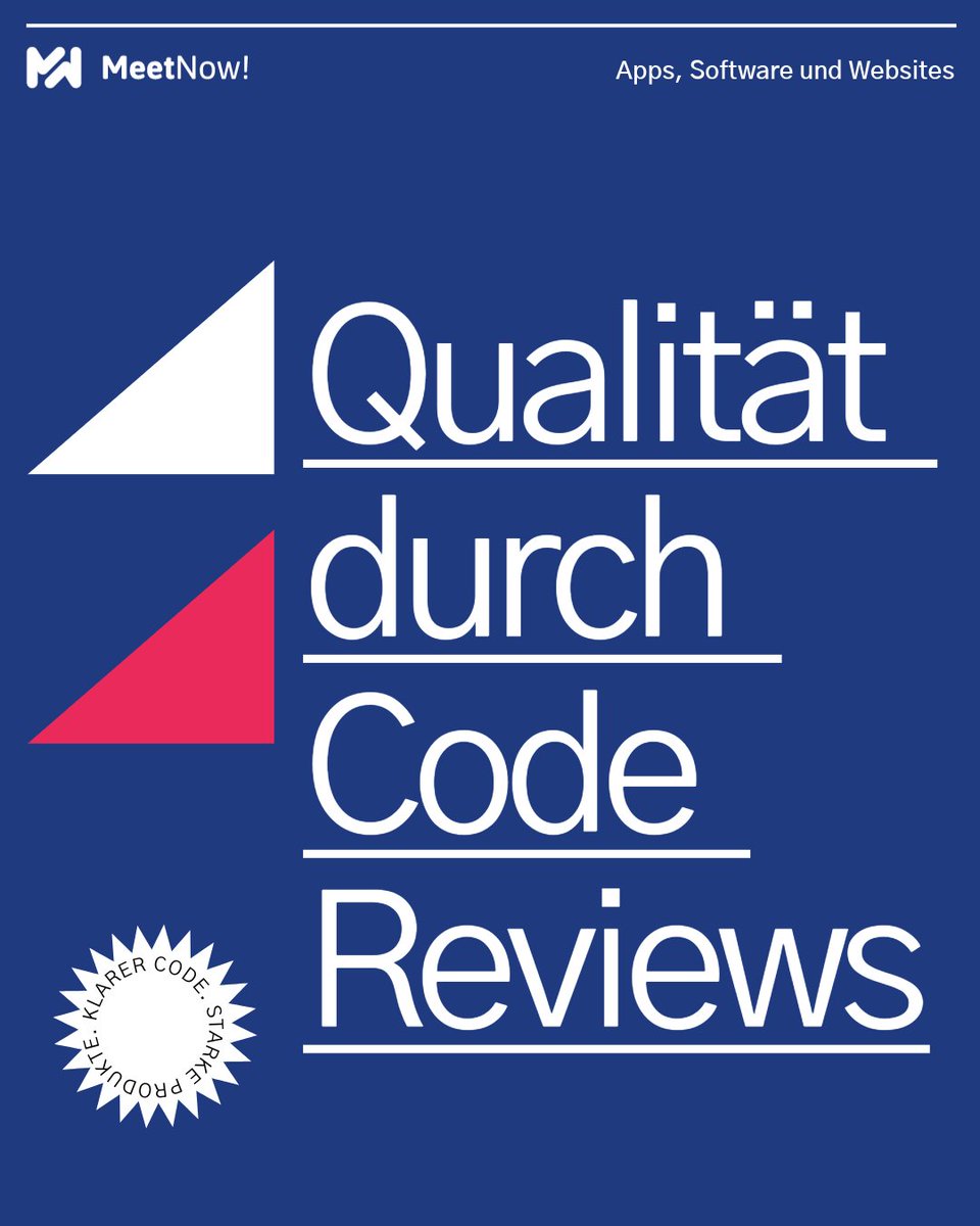meetnow's tweet image. Guter Code braucht regelmäßige Reviews! 🧐
Unser Team führt gründliche Code-Überprüfungen durch, um sicherzustellen, dass Ihre Software robust, effizient und fehlerfrei ist.
#MeetNow! #CodeReview #SoftwareQualität #BestPractices