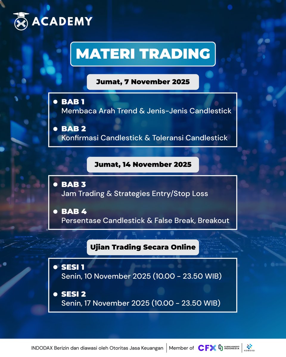 indodax's tweet image. Trading Class INDODAX kembali hadir! Yuk ikutan Class Trading For Living dari INDODAX Academy.
Di class ini kalian bisa mendapatkan banyak pengetahuan tentang cara trading yang tepat dan bijak dari M. Yoga Agustian (Community INDODAX)
Class ini dibuka GRATIS untuk umum setiap…