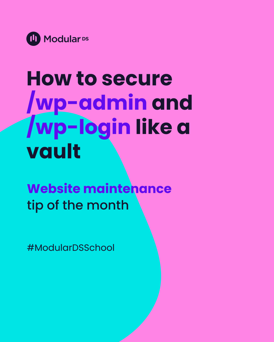 Modulards_en's tweet image. In this month's website maintenance tip, we show you how to protect /wp-admin and /wp-login, so you never, ever, ever have to worry about security issues again 💜🚀