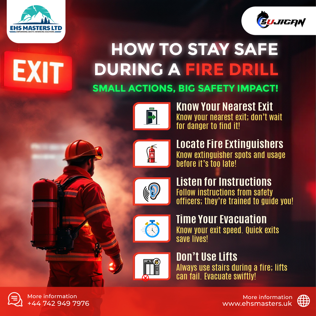 EhsMasters's tweet image. Fire Drill Tips: Small Actions, Big Safety Impact!🔥
Know your exits, move quickly, and listen carefully. Stay safe!🚪⏱️
#ehs #PPE #london #ehsmasters #EHSMastersLtd #PPEKit #law #EmergencyReady #SafetyFirst #EHS #londonsafety #labelyourppe #worksafety #safetylaw #riskmanagement