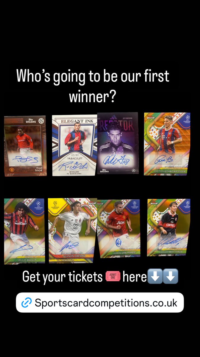 Good morning 🌅 

Who’s going to be the first ever winner @sports_card_competitions? 

Get your tickets here 🔽🔽

sportscardcompetitions.co.uk/product/instan…

#sportscards