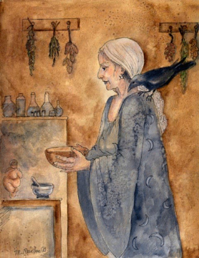 Biddy, is the legendary 
Irish “white witch” 

A herbal healer, she 
was renowned for her 
cures, charms, and 
divination

Her blue glass bottle, 
given to her by the 
faeries, allowed her to “see” the source of an 
illness and predict the 
future 

#oldbiddy ☘️
#seasonofthewitch