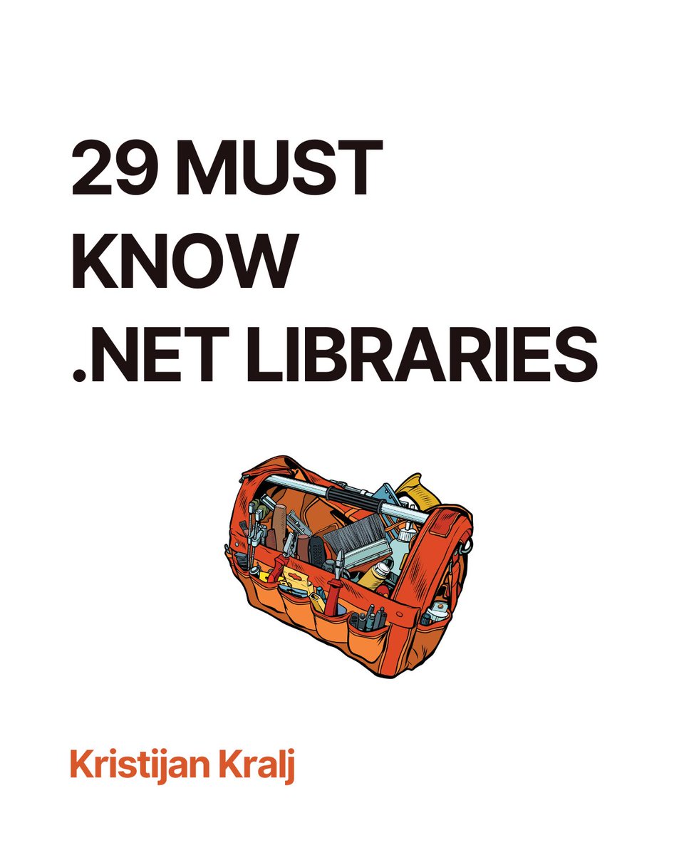 kristijan_kralj's tweet image. These 29 .NET libraries will save you tons of TIME 👇 
Choosing the right tool for the job can be a game-changer...
It can save you tons of time, energy, and money.
So take a look at this post, review these NuGets, and save them to save yourself time...
#1 - ORM
EF Core
A…