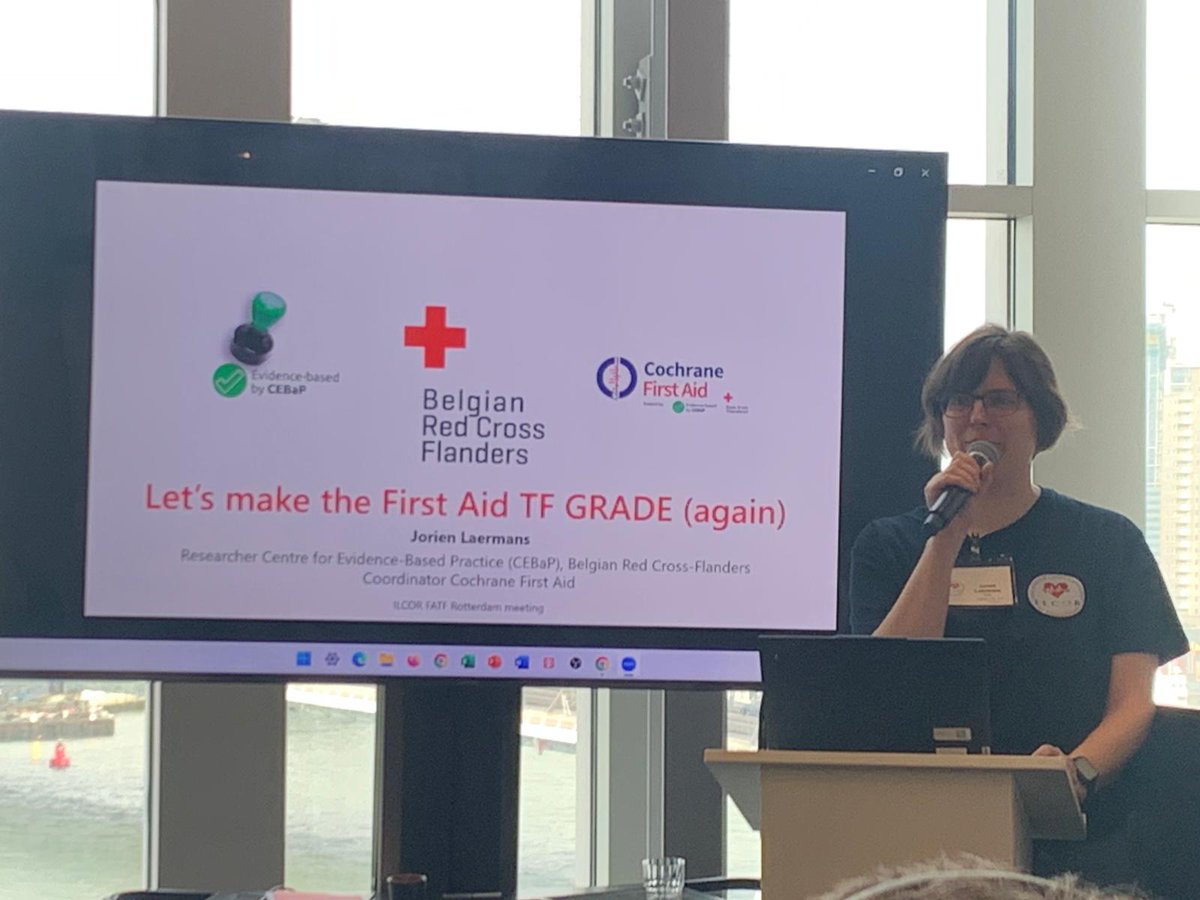 👨‍🏫CEBaP’s Jorien in action at the @ILCOR First Aid Taskforce meeting, preparing today’s @erc_resus launch of the Guidelines on Cardiopulmonary Resuscitation 2025. #Rotterdam