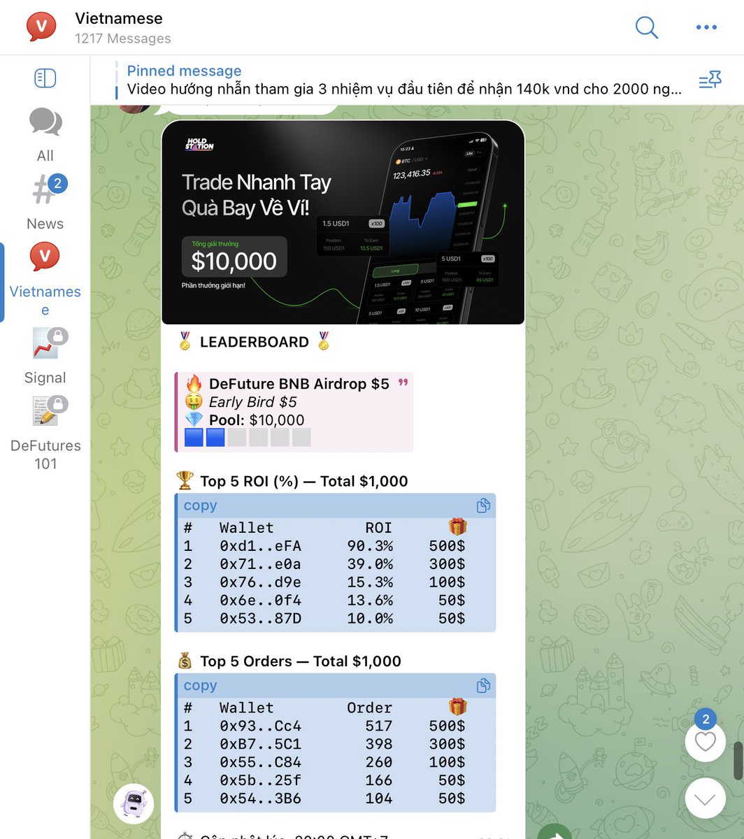 hannapham05's tweet image. Zô đua top trên Hold Station đi anh em. Đua top ROI top Order trên ví chia pool tận 10.000$ 

Top 1 ẵm 500$ bằng 1 tháng lương chưa kể có lãi nữa. 

Các cầu thủ đam mê tương lai đầu vào kiếm thưởng đi nè: holdstation.com/ref/NHb7w9
#perpDEX #HOLD #coinminutes