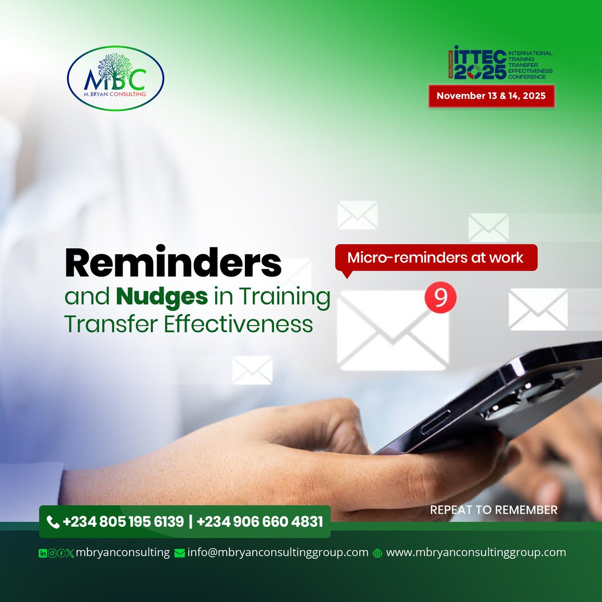 MbryanColtd's tweet photo. Training doesn’t end when the session does most transfer efforts do.

Reminders &amp; nudges bridge the gap between learning and doing timely prompts &amp; subtle cues that trigger recall, action, and habit formation in the flow of work.

#TrainingTransfer #TTE #ITTEC2025 https://t.co/3H0M733EhJ
