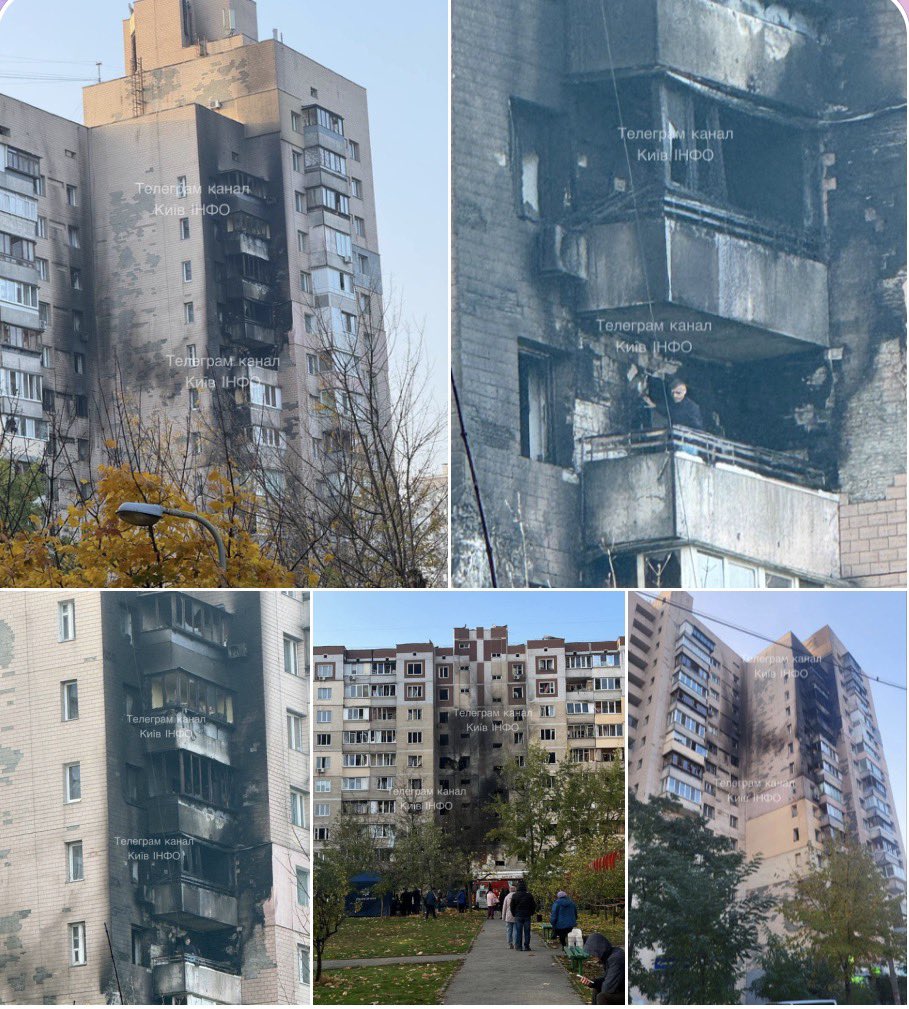 maria_drutska's tweet image. ❗️This is what residential buildings in Kyiv look like after the nighttime Russia’s attack