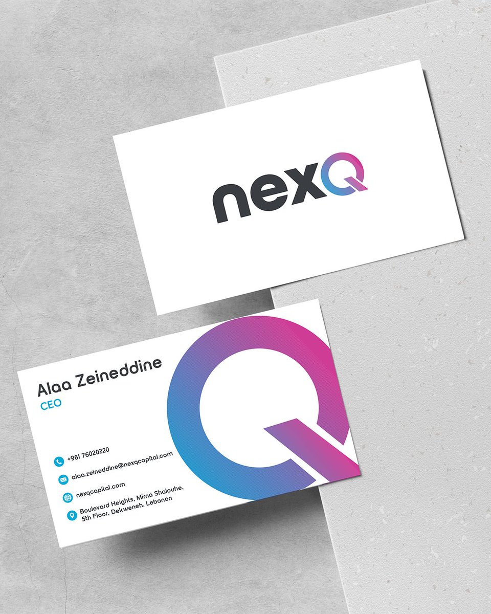 nas_code's tweet image. For NexQ, we developed a full #brand identity system, starting with the #logo and expanding into digital and corporate applications.