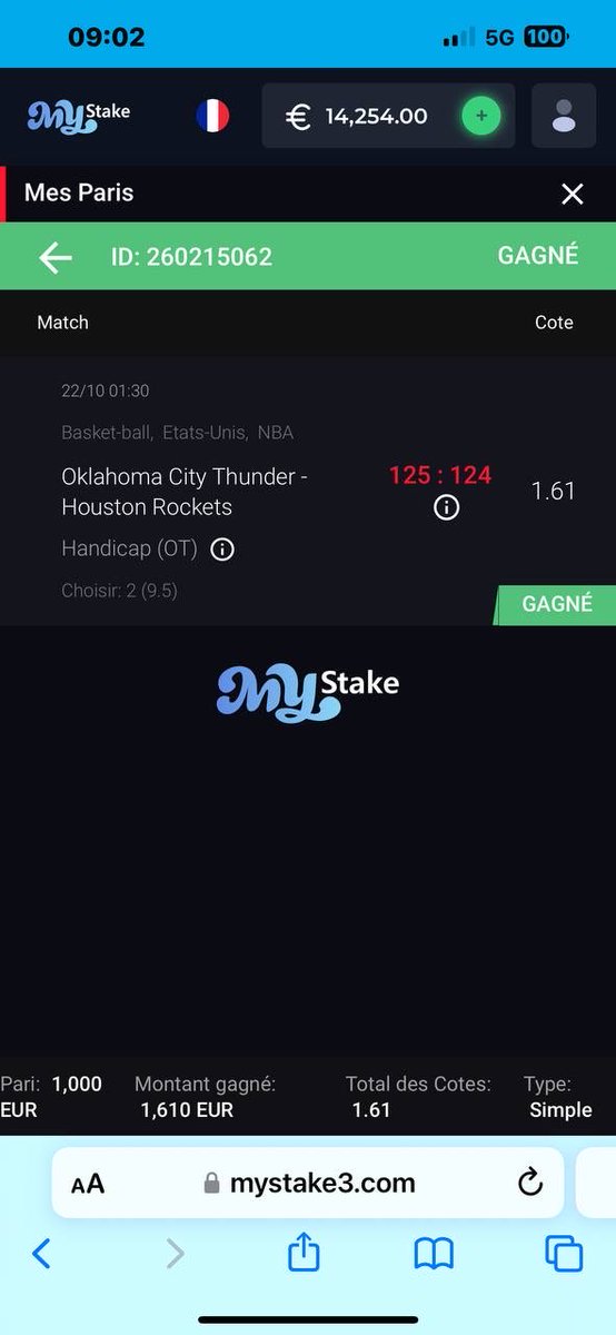 CARTOUCHE PRONO 🧨🥇 (@tontonseb10) on Twitter photo 💥PERFECT REPRISE NBA💥
💥🏀 GSW WIN 1,65✅
💥🏀 HOUSTON +9 1,61✅
C’était sur mon canal télégramme ( lien en bio ) rejoignez la team 🚀🏀
#TeamParieur ! 💥PERFECT REPRISE NBA💥
💥🏀 GSW WIN 1,65✅
💥🏀 HOUSTON +9 1,61✅
C’était sur mon canal télégramme ( lien en bio ) rejoignez la team 🚀🏀
#TeamParieur !