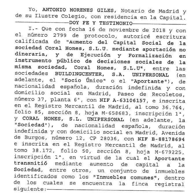 Aquí montaron el tejemaneje los del caixabank con sus buitres asociados.
Los buitres no pagaron ni cinco. Dice: "Aportación no dineraria"!!!. Se lo llevaron crudo.