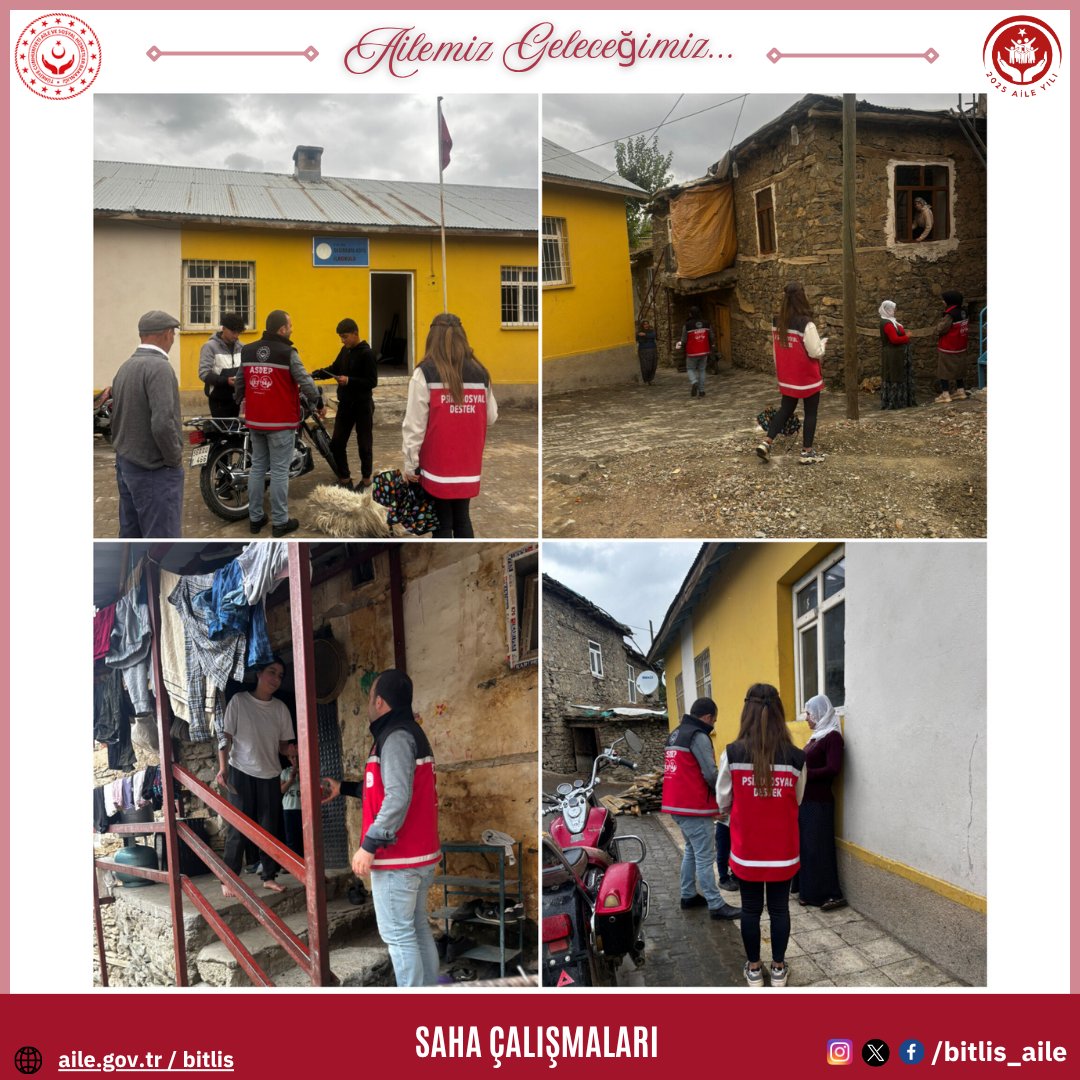 bitlis_aile's tweet image. 📍 Hizan Sağırkaya Köyü
📌 2025 #AileYılı kapsamında Tatvan Sosyal Hizmet Merkezi ekiplerimiz, Sağırkaya Köyü’nü ziyaret etti.

👨‍👩‍👧‍👦 Bakanlık hizmetleri
🏡 Koruyucu aile hizmeti 
🚫 Kadına yönelik şiddetle mücadele
konularında köy halkımıza bilgilendirme yapıldı.
@tcailesosyal…