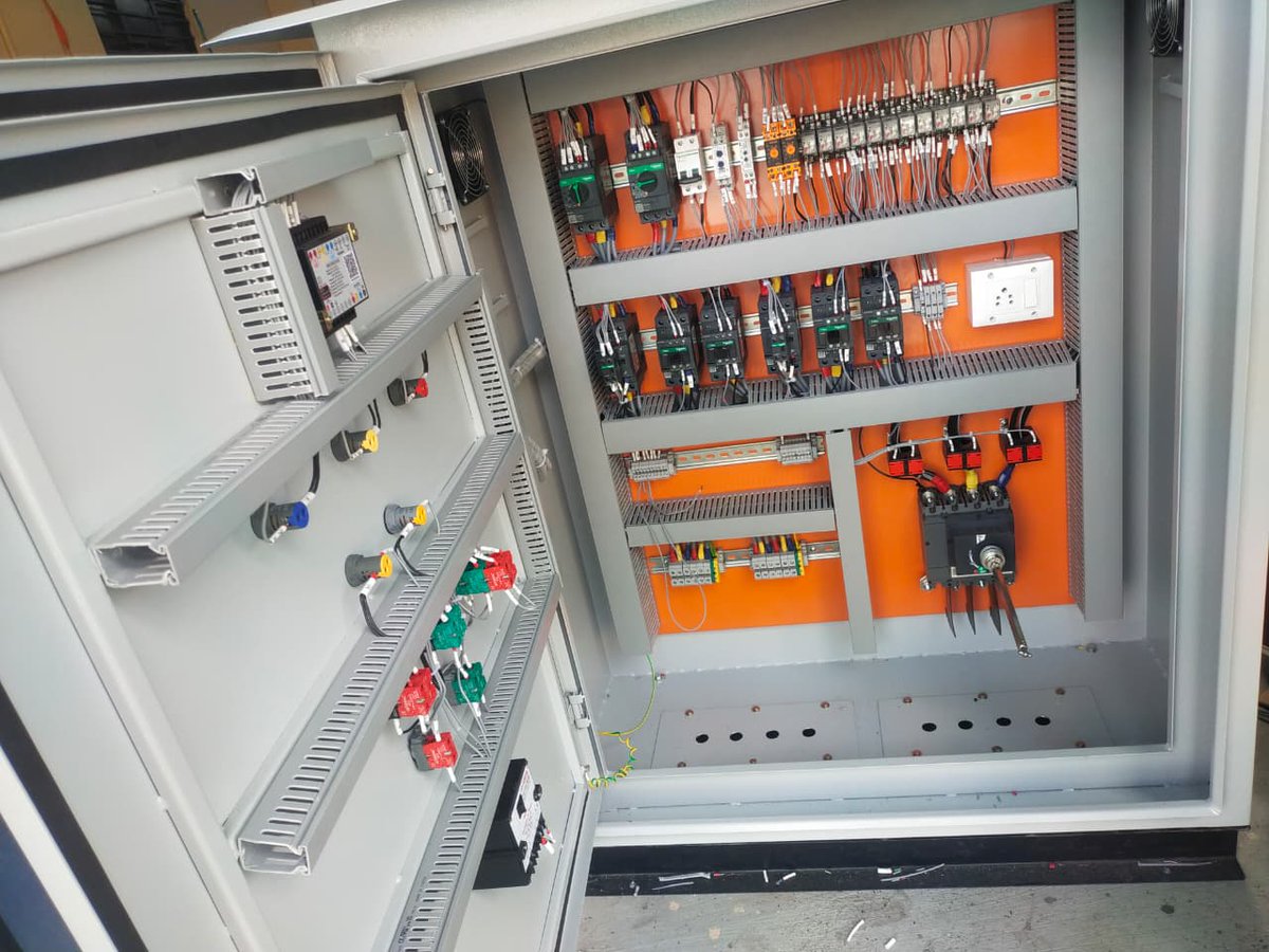 LPC_Automation's tweet image. 💡 30 kW Outdoor Star-Delta Panel | Fully Relay Logic ✅ Danfoss KP35 ✅ SELEC Timer ✅ Multispan UV/OV ✅ 24h Cyclic Pump Control ✅ 3LLMR Controller + Hooter Alarm ✅ Schneider &amp;amp; ABB Switchgear | IP-rated Outdoor
 #IndustrialAutomation #ControlPanel #PumpControl