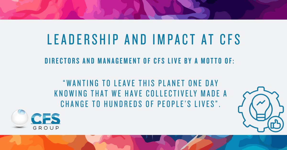 cfs_software's tweet image. More than business — it’s about impact 🌍
At CFS, we live by #ImpactOverProfit through strong comradery, enterprise growth &amp;amp; social investment. Together, we’re #MakingADifference 💙
#CFSCulture #PositiveChange