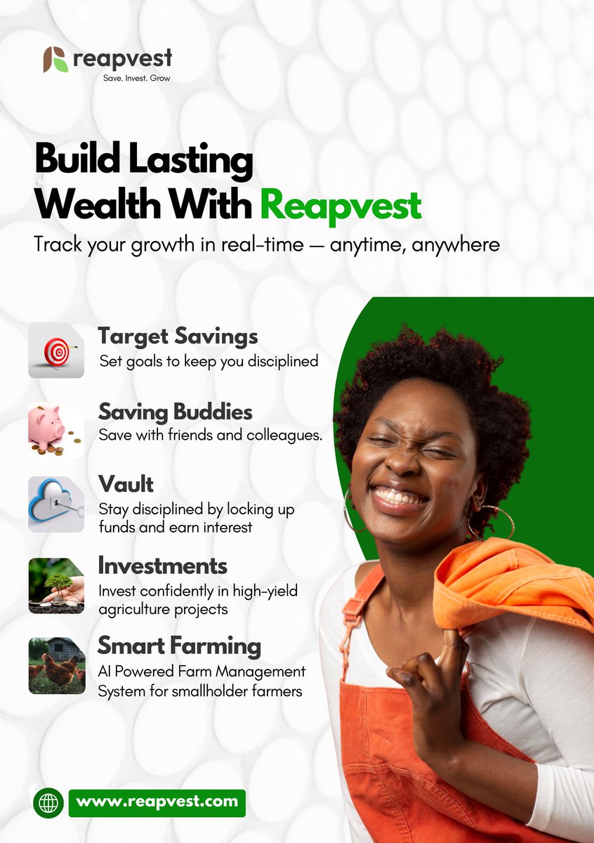 reapvest's tweet photo. Imagine building wealth that doesn’t fade… wealth that grows with purpose, discipline, and community.
Because every little seed you sow whether in savings, investment, or effort has the power to grow into something beautiful.
#reapvest #investinagriculture https://t.co/DP1xbTEIN4