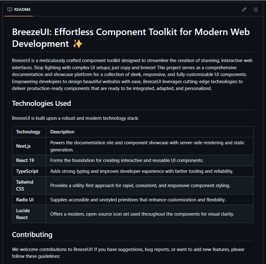 Ken_editts's tweet image. Have you heard of BreezeUI? 🌬
It’s a beautiful React component library designed to help you get layout ideas and UI inspiration fast.
You can explore clean, modern designs copy any layout you like and then add your own functionality or logic to make it yours.