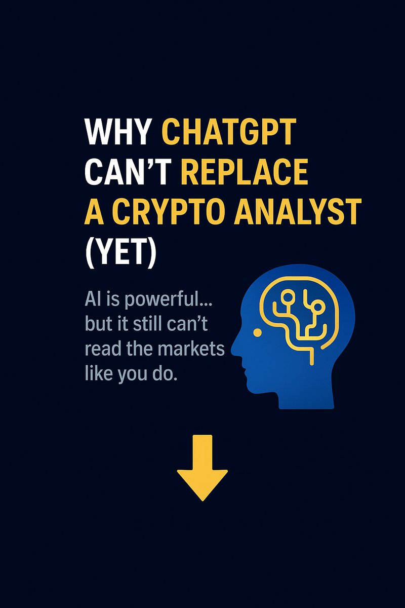 DE_ARK_Web3's tweet image. 🚨 Why ChatGPT Can’t Replace a Crypto Analyst (Yet).
AI is powerful… but it still can’t read the markets like you do. 👇