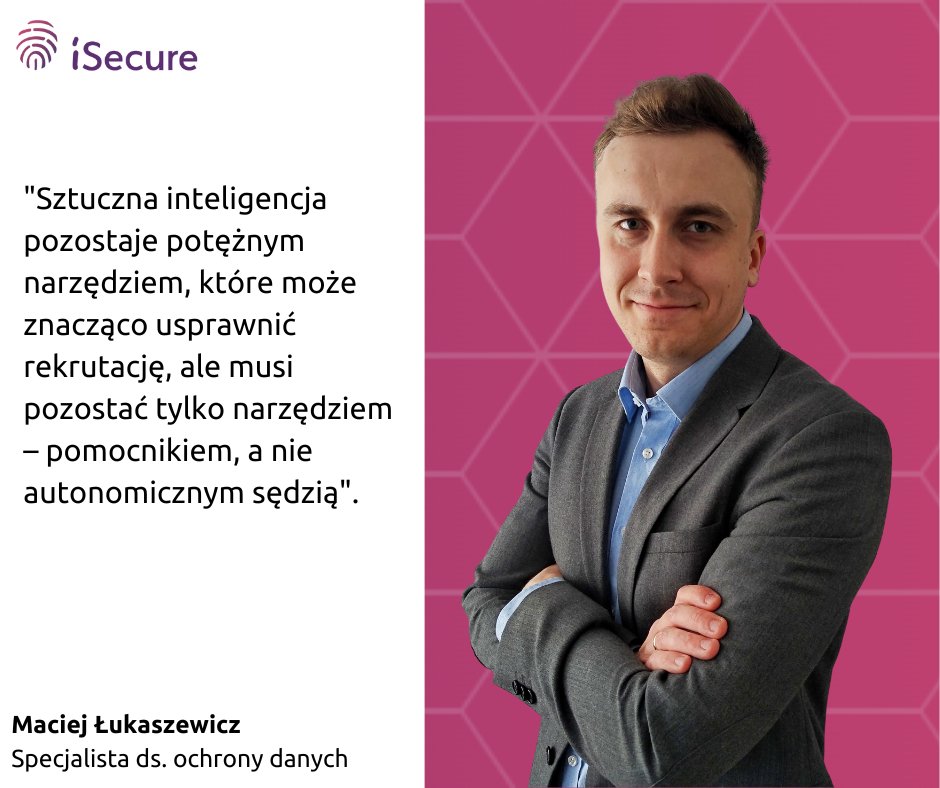 iSecurePL's tweet image. My tu tylko zostawimy tytuł najnowszego artykułu, który wylądował na blogu, bo wierzymy, że Was zainteresuje: "Rekrutacja pod nadzorem algorytmów AI: obowiązki i ryzyka dla działów HR". Link: isecure.pl/blog/rekrutacj…