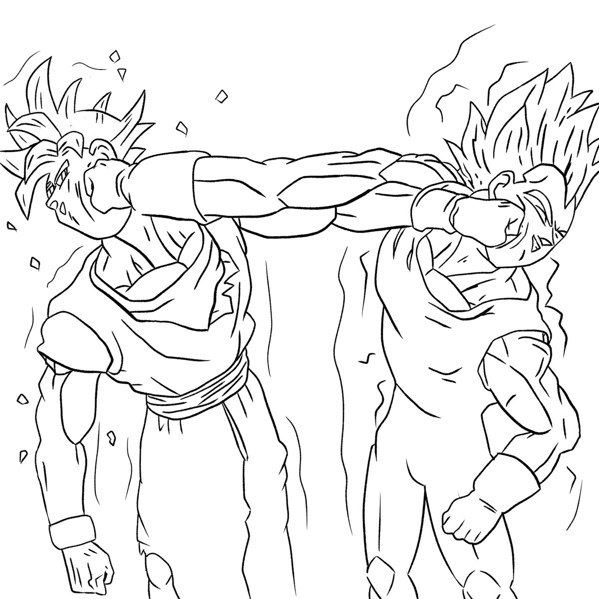 CrimsonJBK's tweet photo. rivals till the end #Inktober #Inktober2025 #inktoberday20 #DragonBall #DBZ #Goku #vegeta https://t.co/D1RN6psHrn