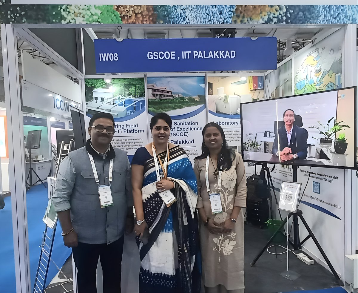 PalakkadIIT's tweet photo. The Global  Sanitation Center of Excellence (GSCOE) at IIT Palakkad participated in #IFATIndia 2025, India’s leading trade fair for water, sewage, solid  waste, and recycling, held at the Bombay Exhibition Centre in Mumbai.

https://t.co/4dUakhjAaI https://t.co/JRPbWg95uG