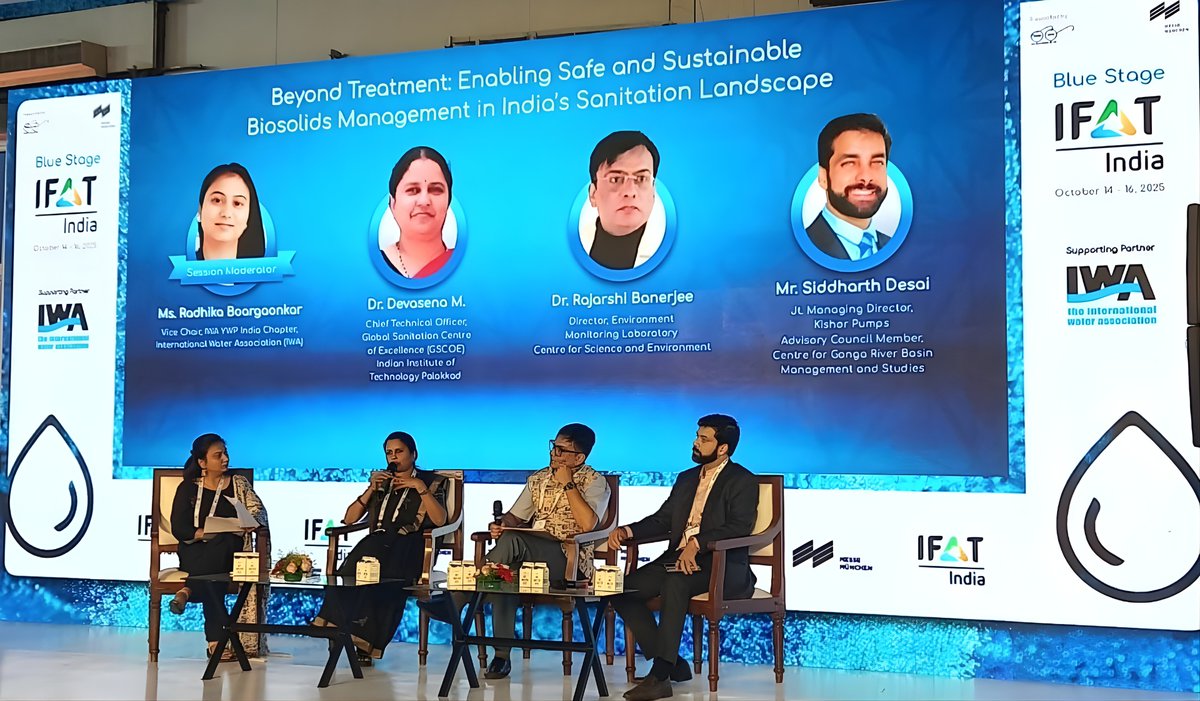 PalakkadIIT's tweet photo. The Global  Sanitation Center of Excellence (GSCOE) at IIT Palakkad participated in #IFATIndia 2025, India’s leading trade fair for water, sewage, solid  waste, and recycling, held at the Bombay Exhibition Centre in Mumbai.

https://t.co/4dUakhjAaI https://t.co/JRPbWg95uG