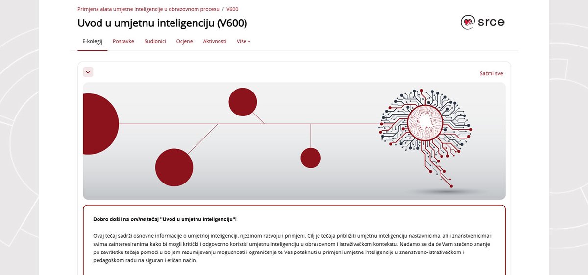 🆕 Otvorene su prijave na novi online tečaj Srca "𝗨𝘃𝗼𝗱 𝘂 𝘂𝗺𝗷𝗲𝘁𝗻𝘂 𝗶𝗻𝘁𝗲𝗹𝗶𝗴𝗲𝗻𝗰𝗶𝗷𝘂" u sklopu kojeg se svi zainteresirani mogu upoznati s najpoznatijim alatima generativne umjetne inteligencije. 🌐👨‍🏫💻

🔗👉 tinyurl.com/bde8nned

#UniZg #mojesveuciliste #UI