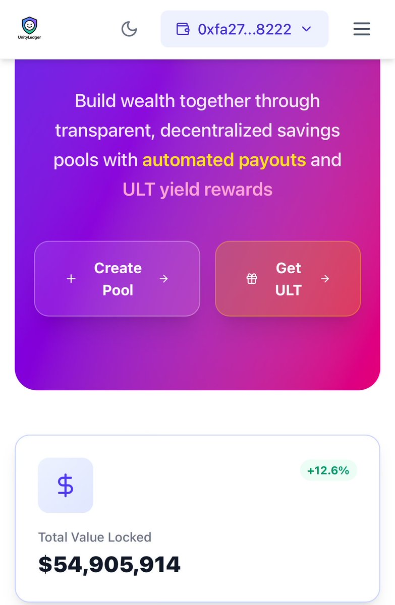 Angeliki_BTC's tweet image. UnityLedger @Unity_Ledger brings traditional group finance, stokvels, savings clubs, and rotating credit associations, on-chain. It turns the familiar practice of pooling money with friends or community members into a transparent, automated DeFi experience. Groups create…