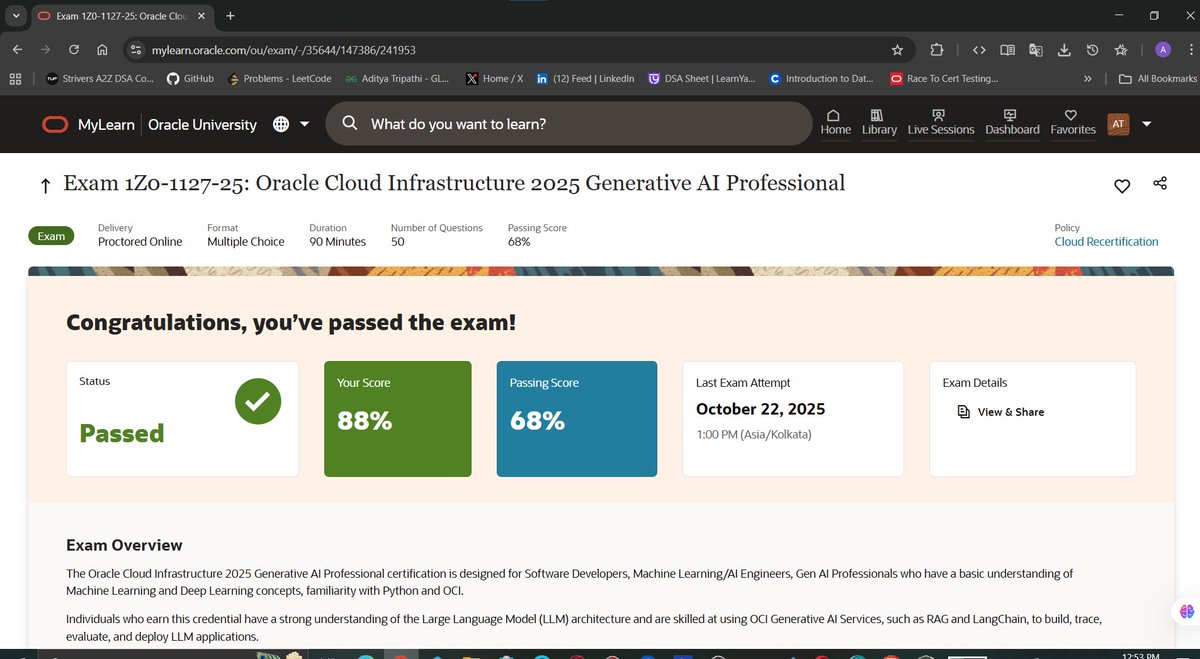adityacs22's tweet image. Done !!!

#oraclecertificationprogram