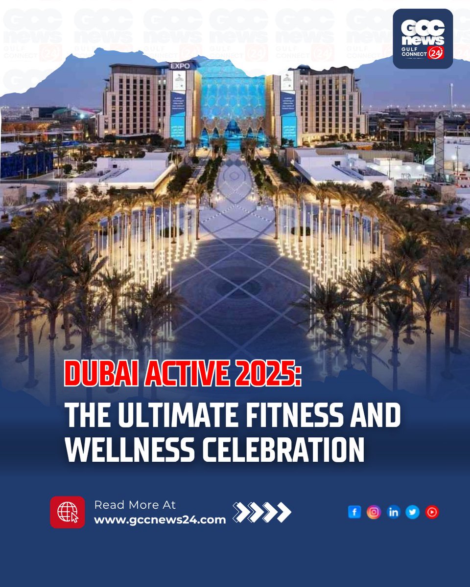 gccn24's tweet image. Dubai Active 2025 welcomes 40,000+ visitors for the biggest fitness  &amp;amp; wellness expo in the Middle East, Oct 24-26 Expo City Dubai.  
.
Read more: gccnews24.com/dubai-active-2… 
.
#DubaiActive2025 #FitnessExpo #WellnessEvent