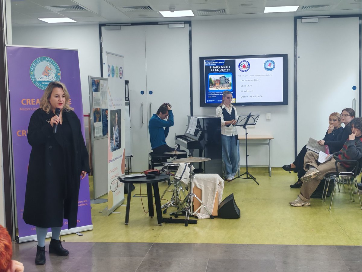 RoNevx's tweet image. Some snapshots of 4th year, Music students @tcddublin  from their live composition showcase🎹🎺🎸🎻🥁🎹🎤🎧🎚️ at #CreativeLifeMISA. Well done to all students, fantastic work 👏🏼👏🏼 Thanks @RigakiE @TCDcomposition @TCD_AHSS . We loved having the showcase at MISA @stjamesdublin 🥰…