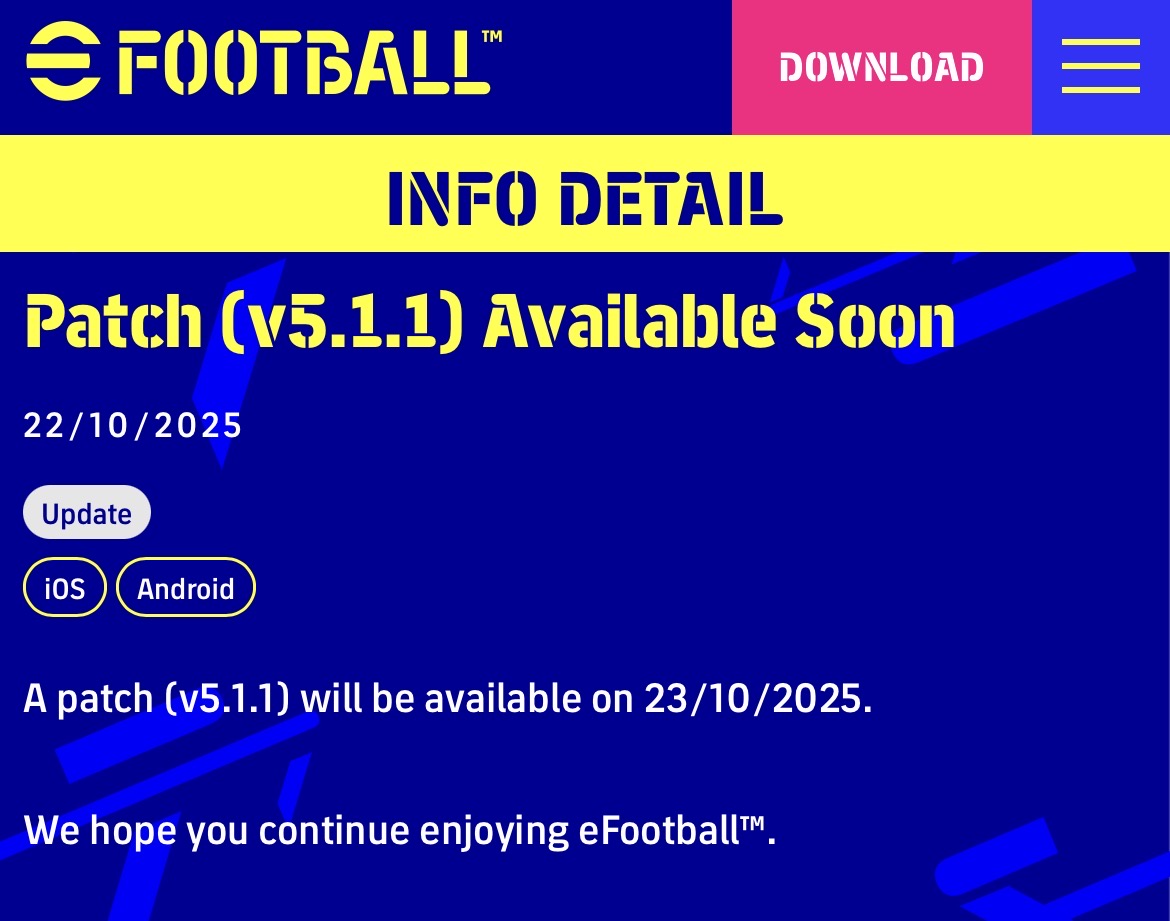 #eFootball v5.1.1 🔁🔜