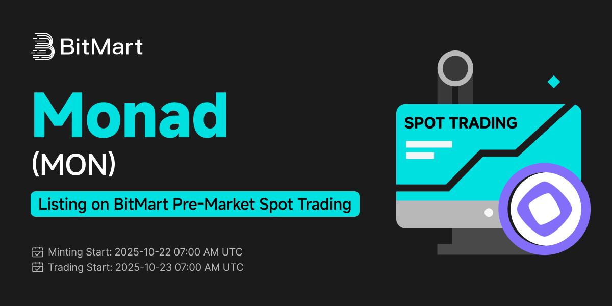 🚀 #BitMart announces the Pre-Market Minting for MON/USDT is now live! <a href="/monad/">Monad (mainnet arc)</a>🔥

Stake USDT to mint PreToken $MON,secure early project benefits, and join pre-market trading to get ahead of the market!

#Monad is building a high-performance Layer 1 for the next generation of