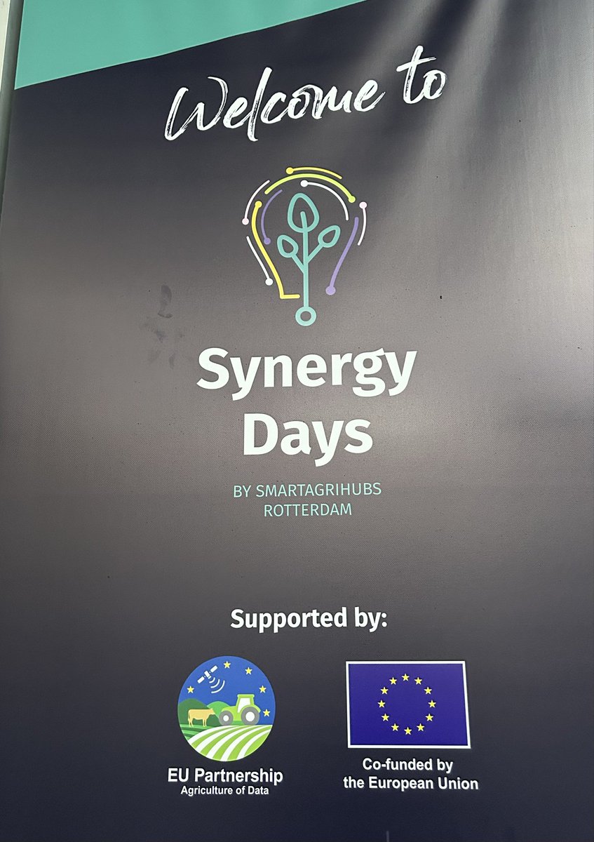 Day 2 for the <a href="/GreenSupplyCha1/">GreenSupplyChain DIH</a>’s team at #SynergyDays2025 in Rotterdam 🙌🏻
Join us today, at 11:15 in room Hudig Zaal, floor 3 for our 2nd workshop “#Opensource services to support the green and digital transition of smallholders” organized by <a href="/OpenAgriEU/">OpenAgri</a> &amp; <a href="/Farmtopia_EU/">Farmtopia</a>🤩