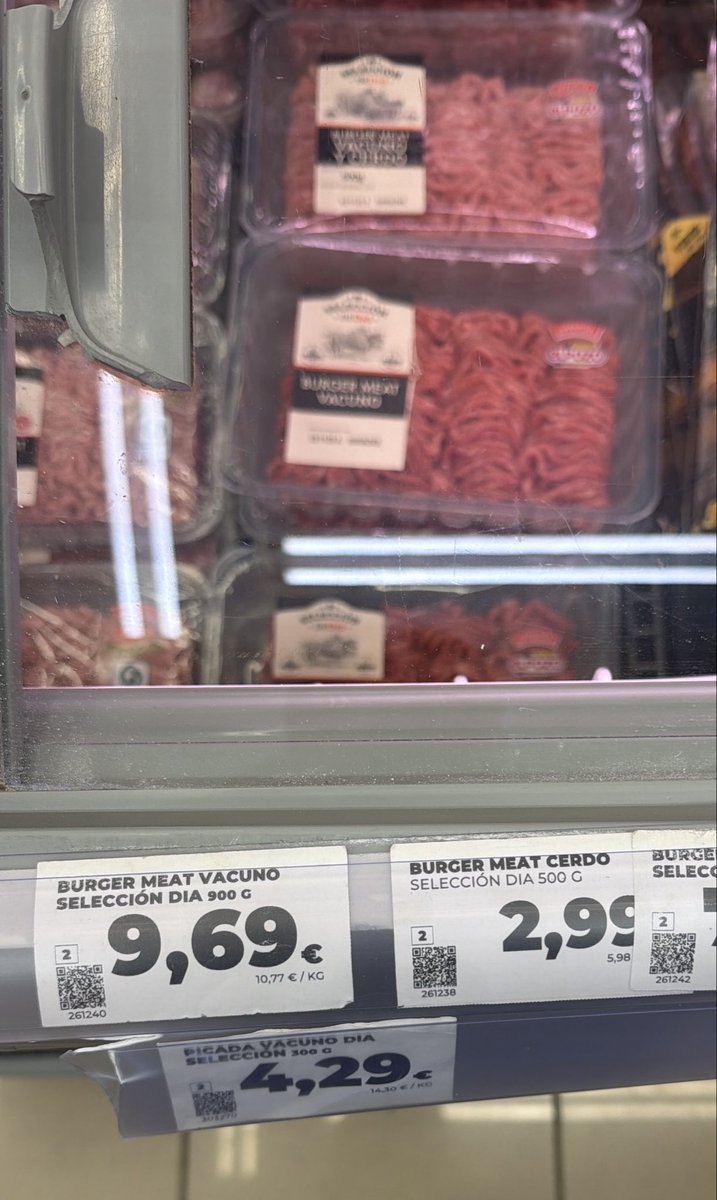 La carne picada cutre del DÍA a casi 10 euros. Hace un par de meses estaba a 6 y no hace tanto a 4 euros. 

Palestina libre.