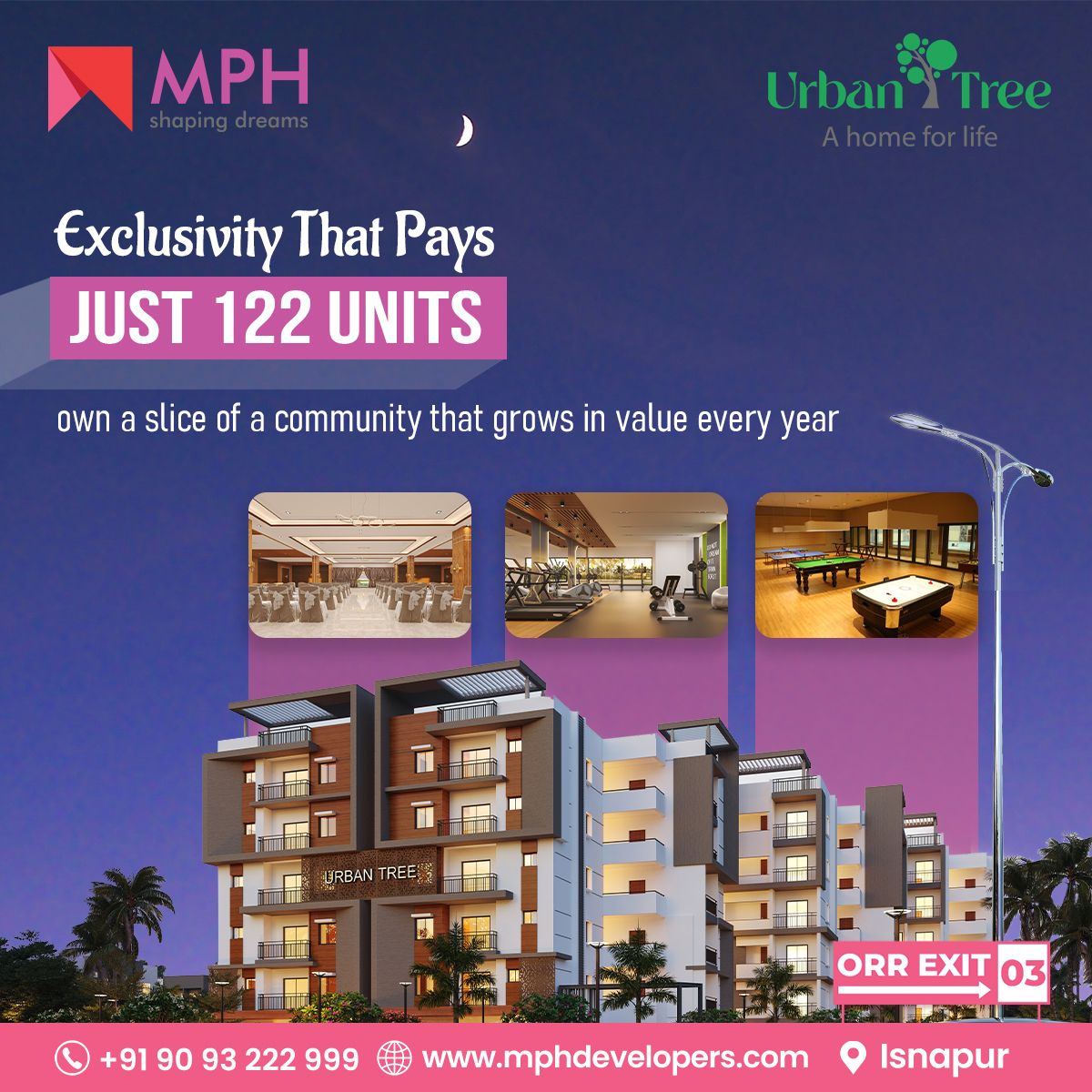 developers_mph's tweet image. Luxury isn’t size — it’s smart living.
Welcome to Urban Tree by MPH Homes, where exclusivity meets value.
Only 122 premium homes designed for comfort, community, and class.
 
+91 909 322 2999
mphdevelopers.com

#MPHHomes #UrbanTree #SmartLiving #LuxuryHomes #Isnapur