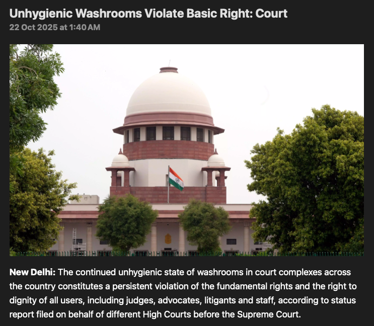 mgtow_async's tweet image. The Apex Court has time for "unhygienic washrooms" but ignores the fundamental rights men are entitled to under Indian law?
Article 21 guarantees a spectrum of rights like fair procedure, legal aid, and a right to livelihood. When will men's basic legal rights get the same…