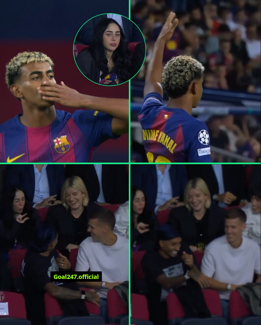 goal247official's tweet image. Lamine Yamal mempersembahkan golnya untuk sang kekasih. Mbak Nicole sampai salting, dan diledekin Raphinha dkk.
#barcelonafc #lamineyamal #nicole