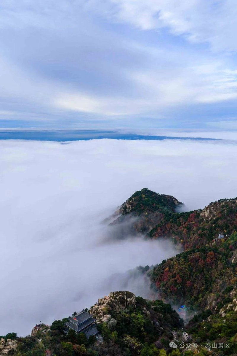tumeier3's tweet photo. #泰山 若说泰山有十分灵气，七分藏在云海里。 https://t.co/k2cTvhkDg6